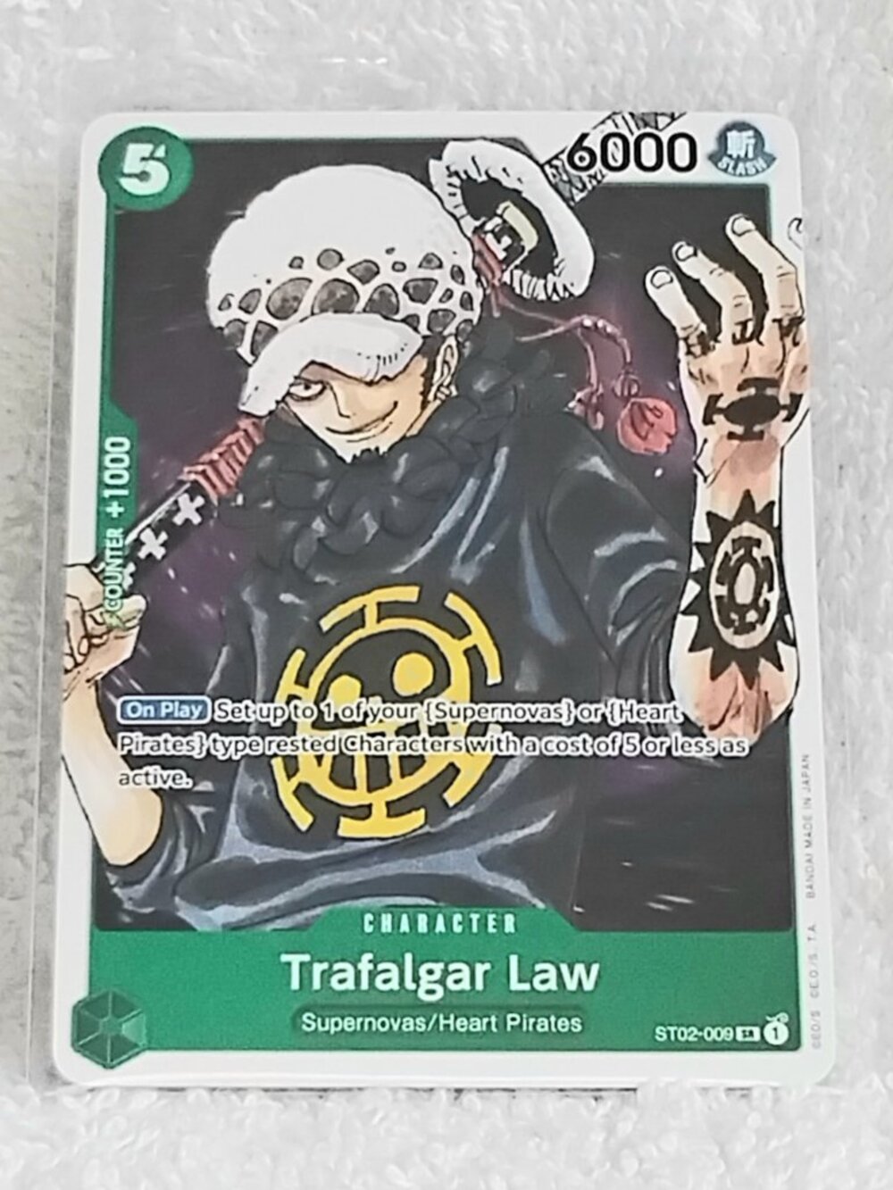 Mint One Piece Trafalgar Law SR Character Card ST02-009!!